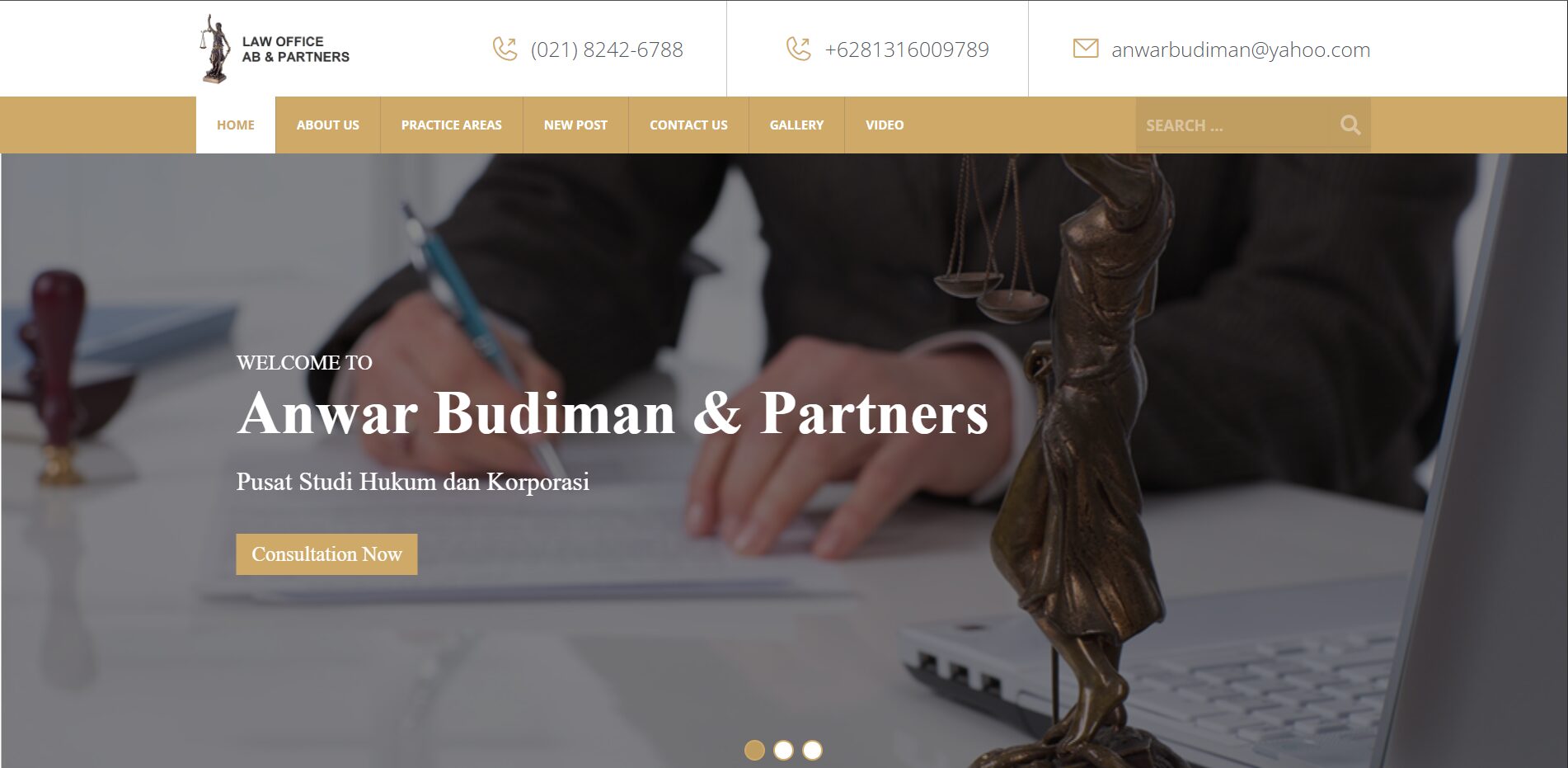 Portofolio Snedel.com Hasil Jasa Pembuatan Website Lawyer AnwarBudimanLawfirm